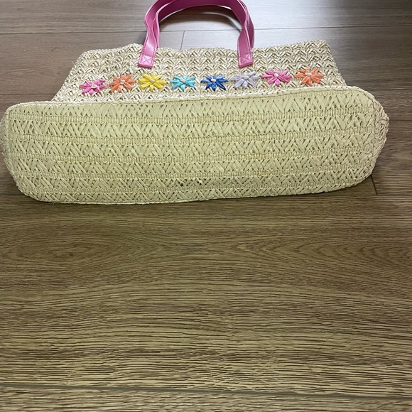 Cat & Jack 3 pcs Pink and Cream Floral Tote Bag, 2 Headwraps and Necklace Bundle - Picture 7 of 12